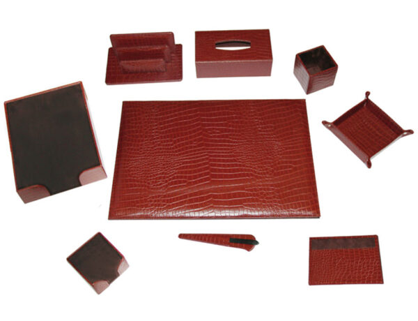 set de bureau artisanal cuir similicuir personnalise rabat casablanca 16