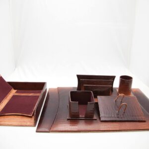 set de bureau artisanal cuir similicuir personnalise rabat casablanca 4